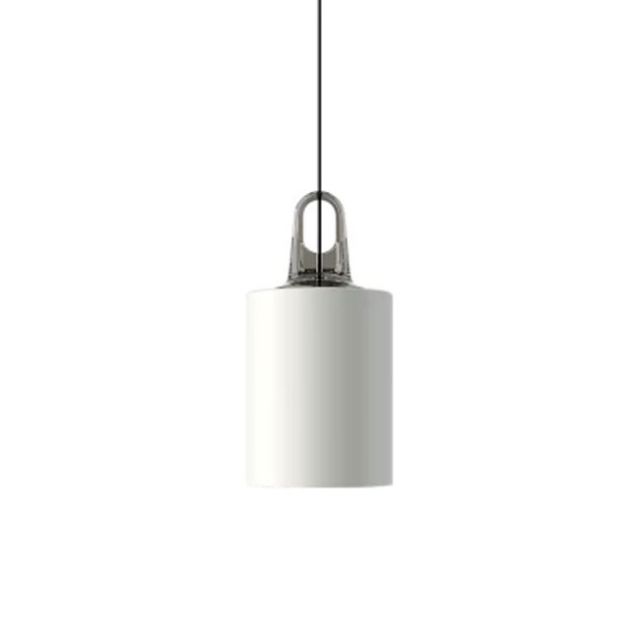 Lodes Cylinder Lampada a Sospensione in Metallo Bianco 1 x E27 Ø17.5 cm