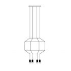 Vibia Sospensione Wireflow 0302 LED 36W L 70 cm Dimmerabile