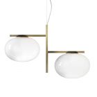 Oluce Sospensione Alba L 62,5 cm 2 luci E27 Ottone satinato