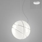 Fabbian Sospensione Armilla F50 A03 01 1 Luce E27 Ø 36 cm Dimmerabile Bianco/Anelli cromati