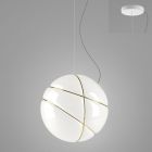 Fabbian Sospensione Armilla F50 A05 01 1 Luce E27 Ø 36 cm Dimmerabile Bianco/Anelli dorati