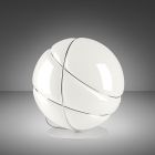 Fabbian Lampada da tavolo Armilla F50 B03 01 1 Luce E27 Ø 36 cm Anelli cromati / Bianco