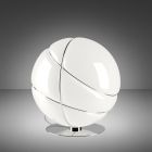 Fabbian Lampada da tavolo Armilla F50 B03 15 1 Luce E27 Ø 36 cm Bianco / Cromo