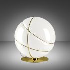 Fabbian Lampada da tavolo Armilla F50 B05 12 1 Luce E27 Ø 36 cm Bianco / Dorato