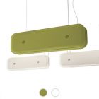 Martinelli Luce Sospensione con pannelli fonoassorbenti HUSH LED 45W (luce diretta) + 30W (luce indiretta) L 159 cm 