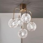 Ai Lati Lights Seventies Lampada da Soffitto in Vetro Soffiato 5xG9 L23cm